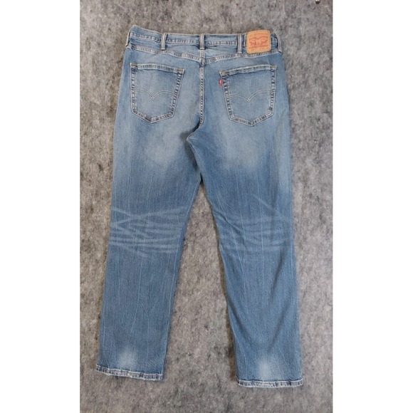 Levis 541 Jeans Mens 39x32 Blue Ahtletic Taper Medium Wash Fade Whiskered Grunge - Picture 2 of 13